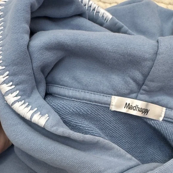 Madhappy Blue Hoodie with Multicolor Logo - Picture 7 of 8